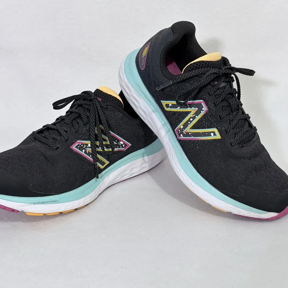 New Balance Shoes Womens 10 B Black Green Low Top Fresh Foam Comfort Trainers